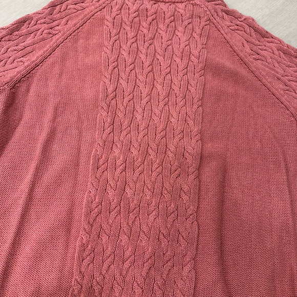 Tuckernuck Crew Neck Cable Knit Cotton Sweater Pullover Coral Orange Size XS - Picture 6 of 7